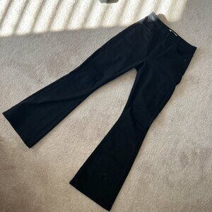 Topshop Hourglass High-Rise Jamie Flare Jeans in Black